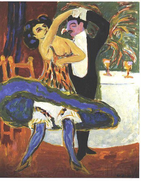 Ernst Ludwig Kirchner VarietE - English dance couple Norge oil painting art